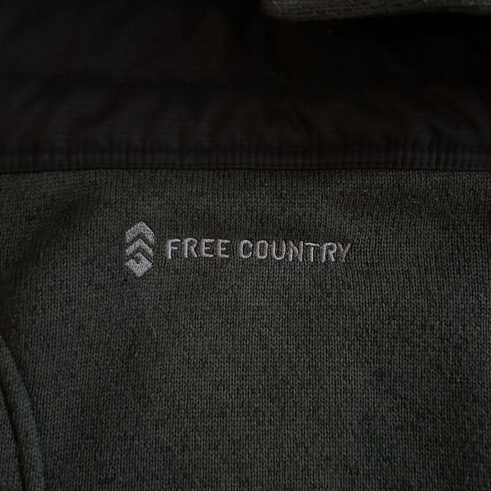 Free Country Men’s Size XL Fleece Jacket Full Zip Green Dadcore Outdoorwear - Picture 2 of 14